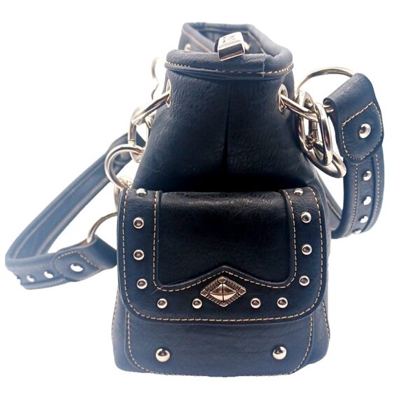 Montana West Black Western Bling Black Crystal Concho Conceal Carry Gun Handbag - Picture 9 of 16